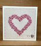 Hand Embroidered Greetings Card -Beaded Red Heart - Image 5