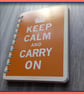 Keep Calm and Carry On poster spiral bound Notebook Light Brown - Folksy
