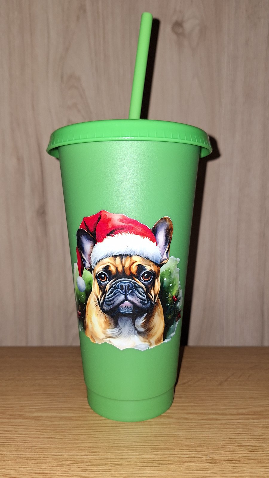 Christmas Frenchie Dog Breed Cold Cup 24oz Adorable French Bulldog