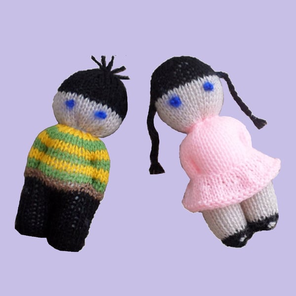 KNITTING PATTERN PDF Jack and Jill Dolls