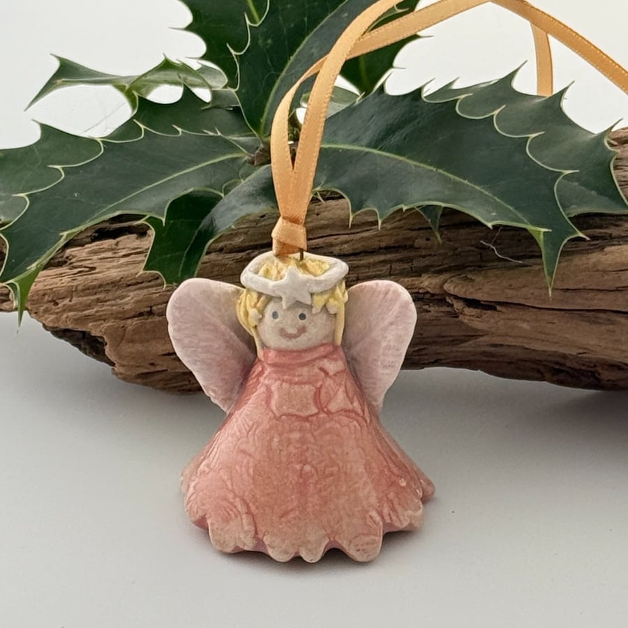 Small Ceramic Fairy Decoration - Pink