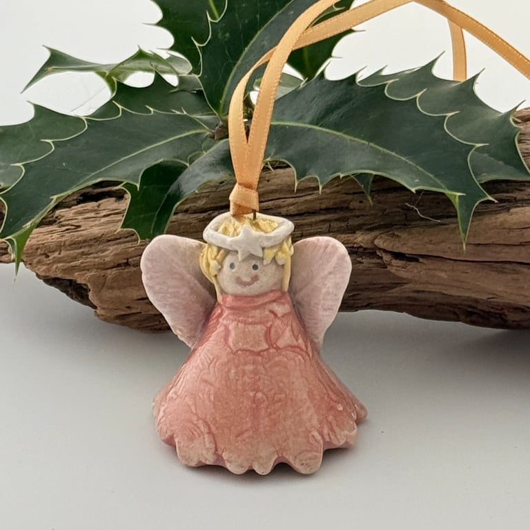 Small Ceramic Fairy Decoration - Pink