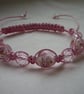 PINK LAMPWORK MACRAME STYLE BRACELET. - Image 2