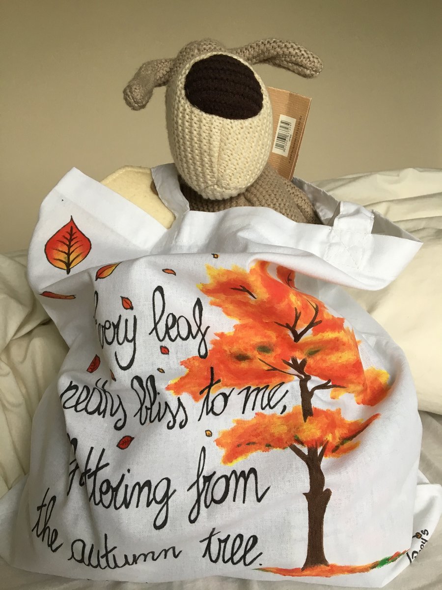 Cotton tote bag - AUTUMN QUOTE