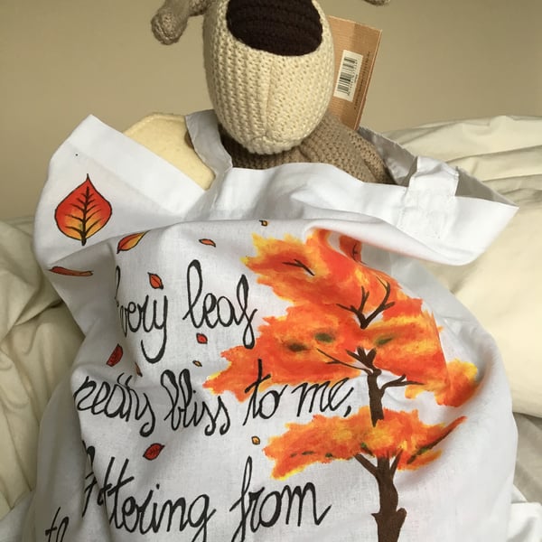 Cotton tote bag - AUTUMN QUOTE