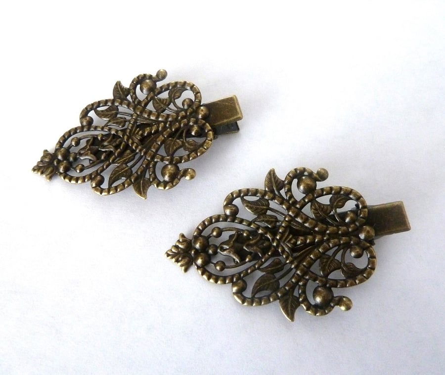 SALE bronze hair clips