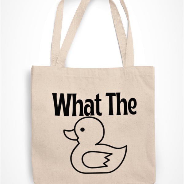 What The Duck Tote Bag Funny Non Swearing Novelty Pun Shopping Bag Joke 