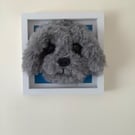 Needle Felted Puppy in Frame