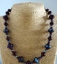 lampwork glass dark red and silver necklace - Image 4