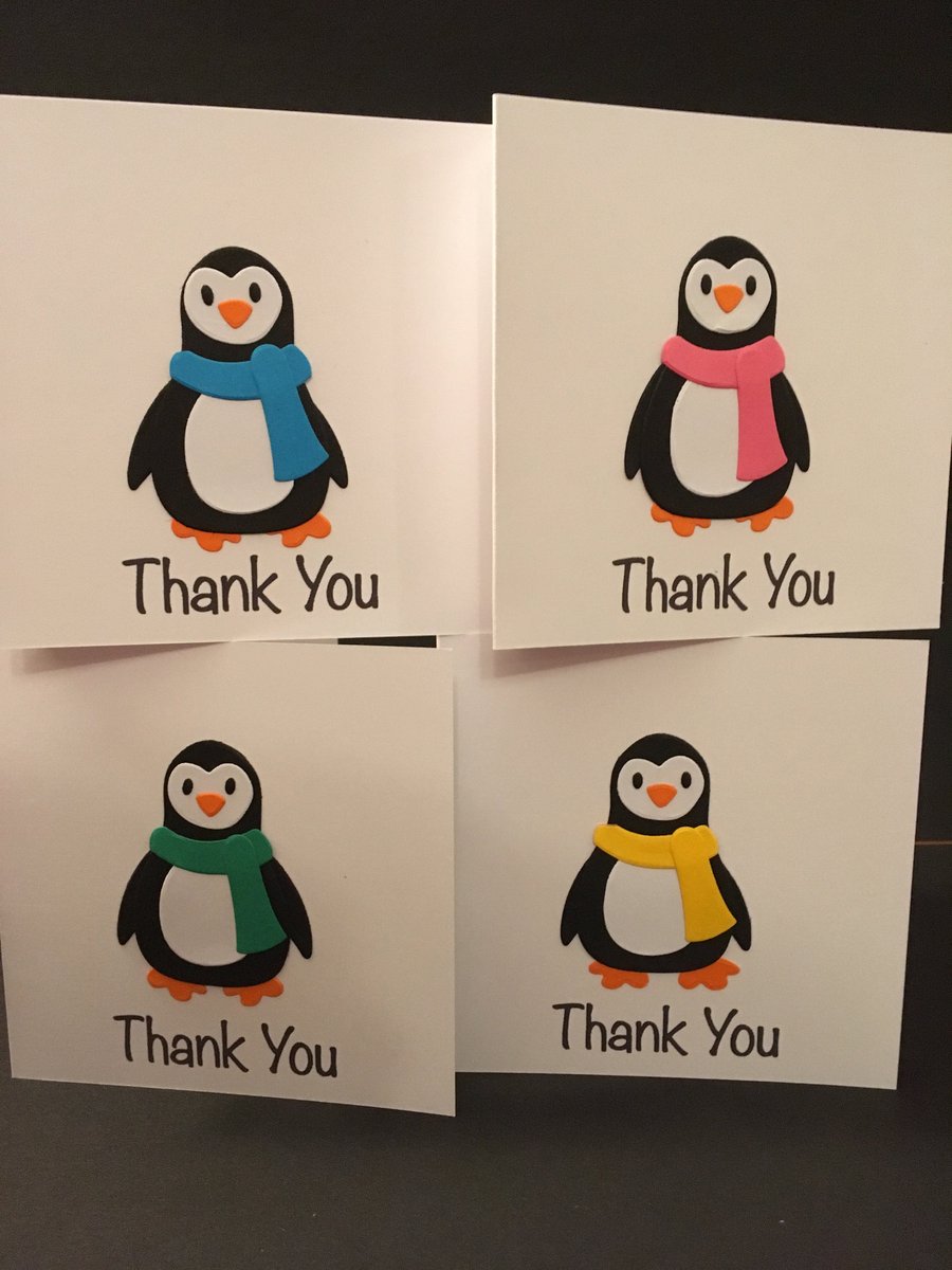 Thank You Penguins Set of 4 notelets