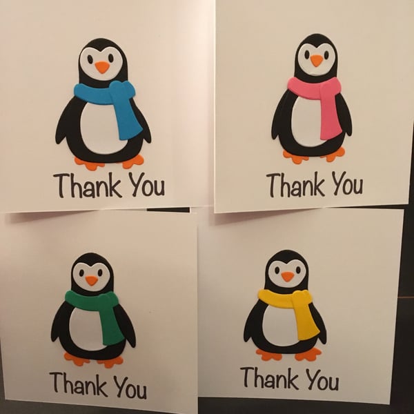 Thank You Penguins Set of 4 notelets