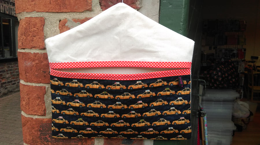 NYC Cabs Quilted Multi Use Bag - Pegs, Car Tidy, Nappy Holder etc.