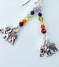 Rainbow Chakra Gemstone Earrings With Elephant Charms, Birthday Gifts For Her - Image 6