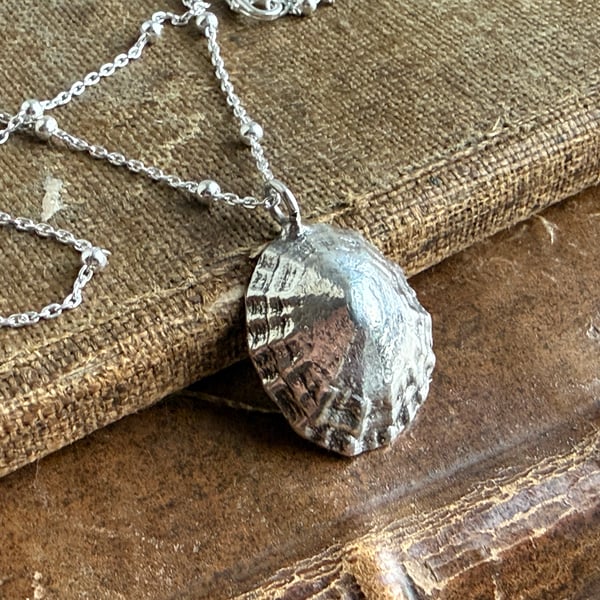 Sterling Silver Real Limpet Shell Necklace 