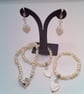 Cream Pearl Necklace Bracelet and Earrings With Shell Heart Beads, Gift for Her - Image 10