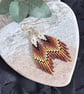 Handmade Miyuki seed bead fringe earrings in warm earthy tones