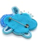 Blue Soutache Brooch Crystal Beaded Handmade Statement Pin Gift - Image 4