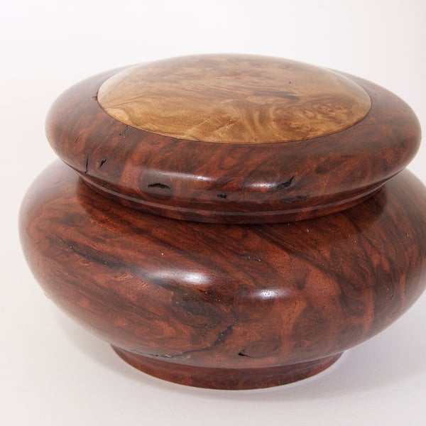 Small Jarrah Burr Trinket Box: York Gum Lid, Jewelry Storage  No.695
