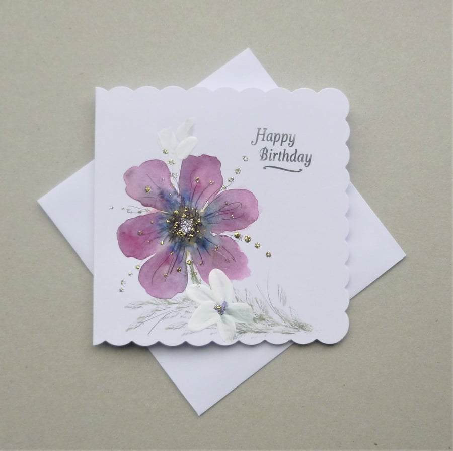 birthday card hand painted original art ( ref F 532.D7 )