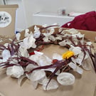 Rustic hand made dried honesty flower wreath