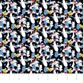 Fat Quarter Looney Tunes Sylvester And Tweety Pie 100% Cotton Quilting Fabric