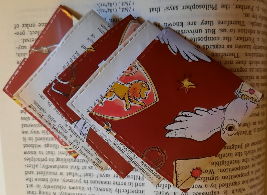 Set of Five Hand-Folded Corner Bookmarks – Harry Potter and Book Pages