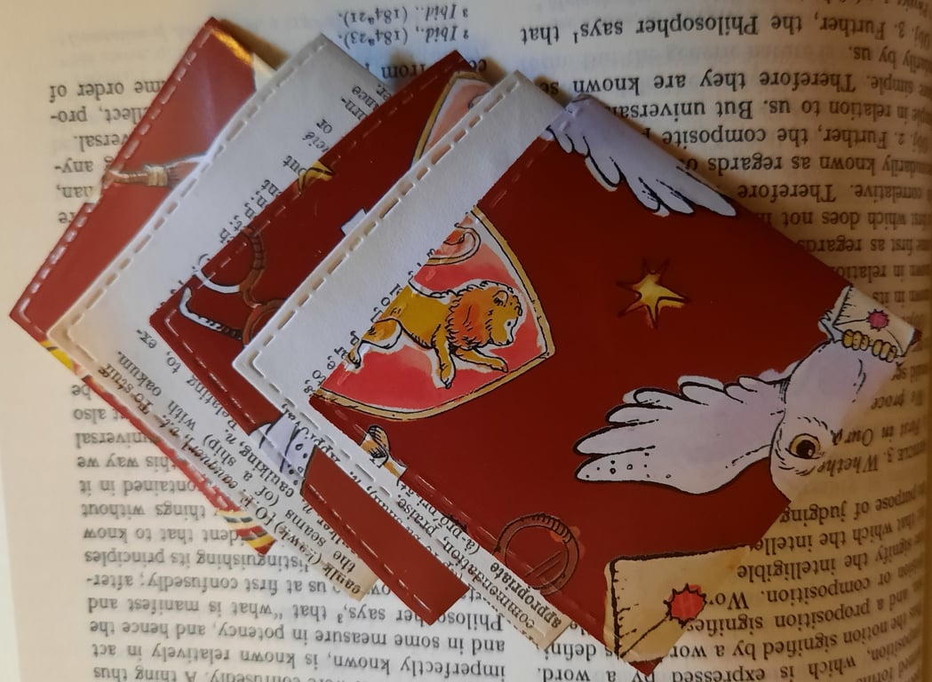 Set of Five Hand-Folded Corner Bookmarks – Harry Potter and Book Pages