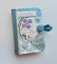 SOLD Sewing needle case reclaimed embroidery and blue patchwork - Image 6