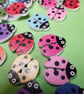 10 x Assorted  Ladybird Shape  Wood Buttons  2 holes - Image 5