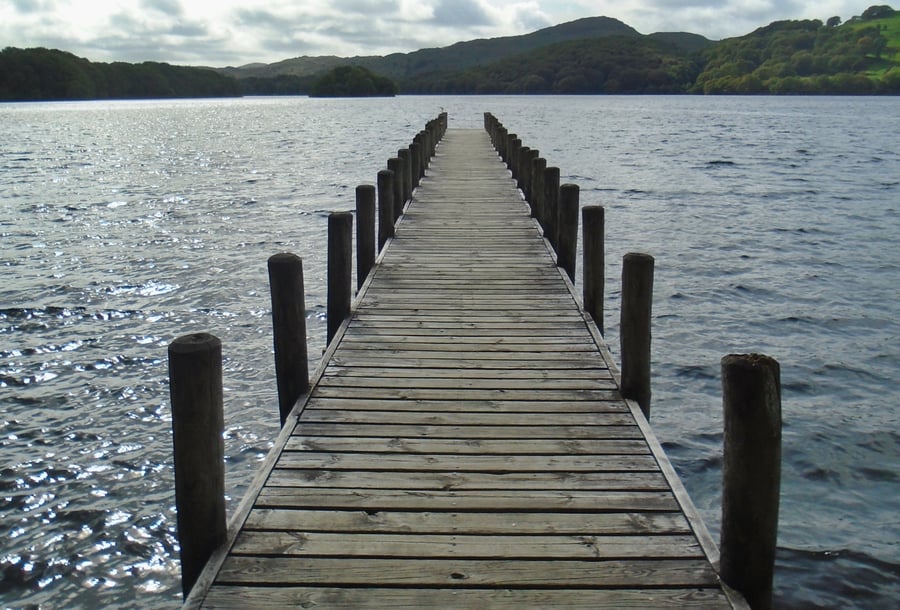 A5 Greeting Card Jetty Lake District 