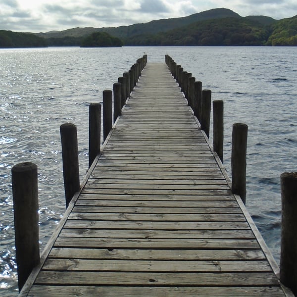 A5 Greeting Card Jetty Lake District 
