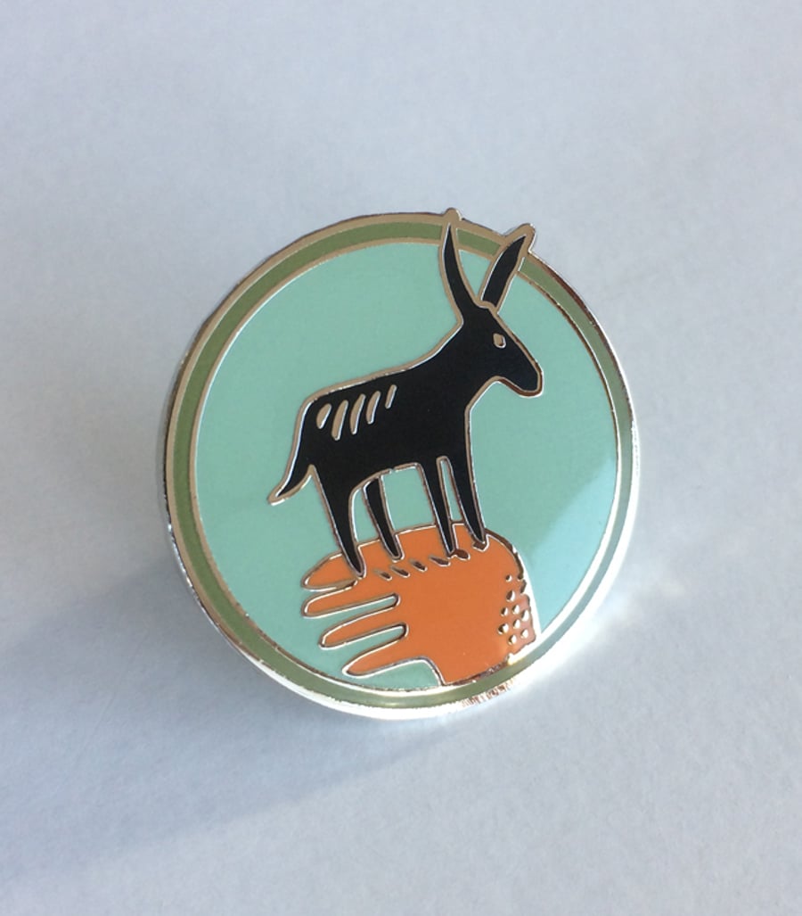 Donkey enamel pin badge