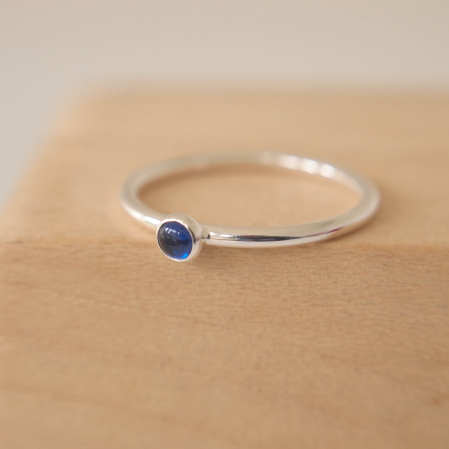Lab Sapphire Stacking Ring with September Birthstone