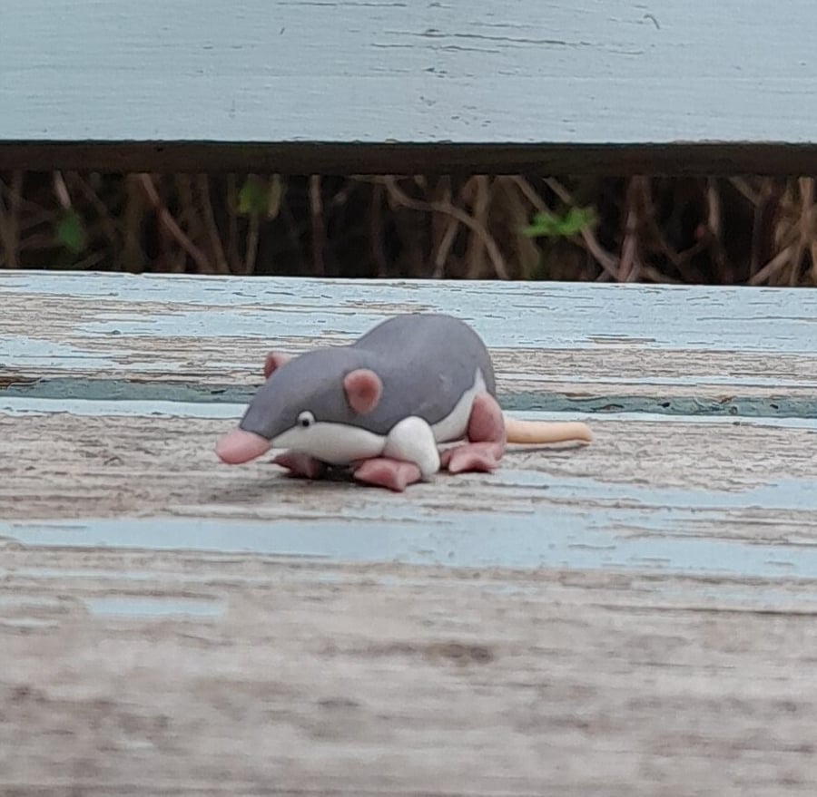 Shrew cute figurine, white-toothed shrew miniature figure