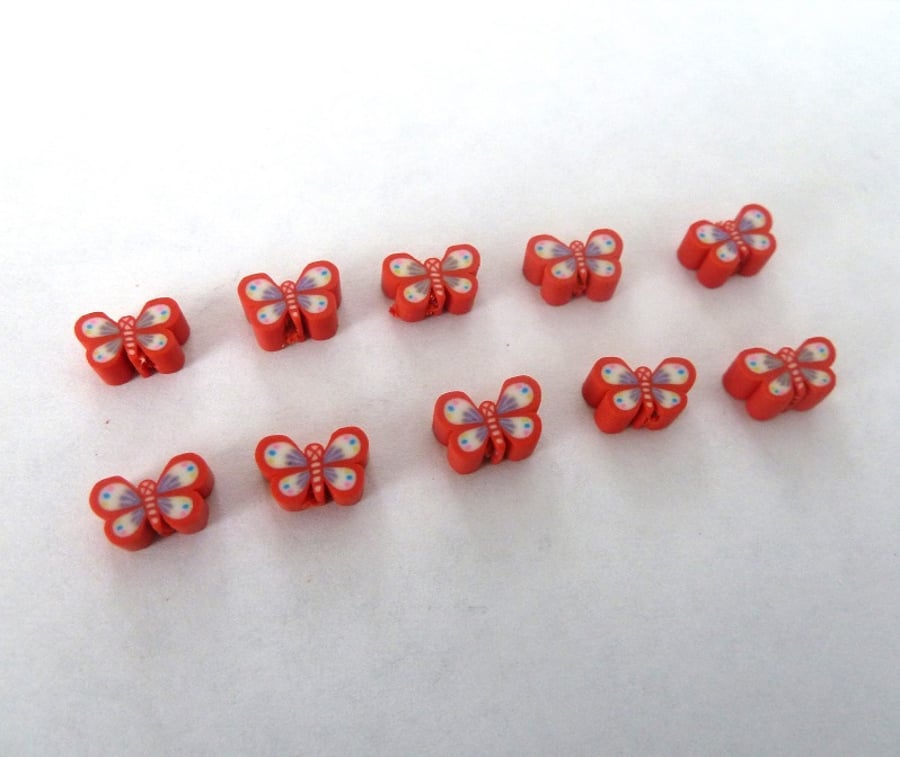 HALF PRICE polymer clay butterfly beads