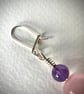 Amethyst, Rose Quartz and Sterling Silver dangle Earrings  - Image 4