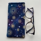 Constellation Print Quilted Fabric Glasses Case