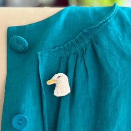 Seagull Hand Embroidered Brooch, quirky sea side gift