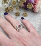 Sterling Silver Hammered Spinner Ring with Garnet. - Size UK N - JBJ9023 - Image 4