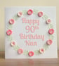 Perfectly Imperfect SALE 50% off - Handmade quilled 90th birthday card - Image 3