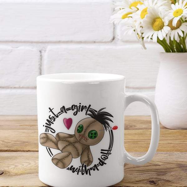 Just a girl with a doll - Voodoo mug - dark humour