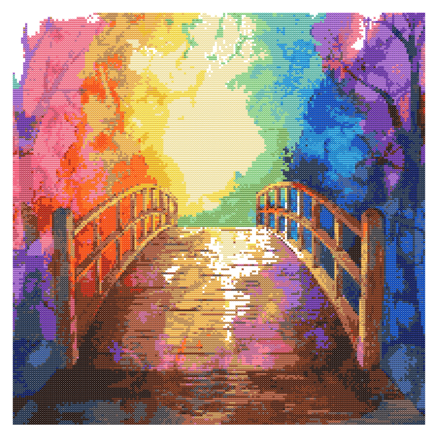 THE RAINBOW BRIDGE - Cross Stitch Pattern - Cross Stitch Chart