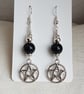 Gorgeous Black Obsidian and Pentacle Earrings. - Image 1