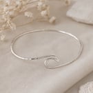 Coastal Wave Silver Bangle