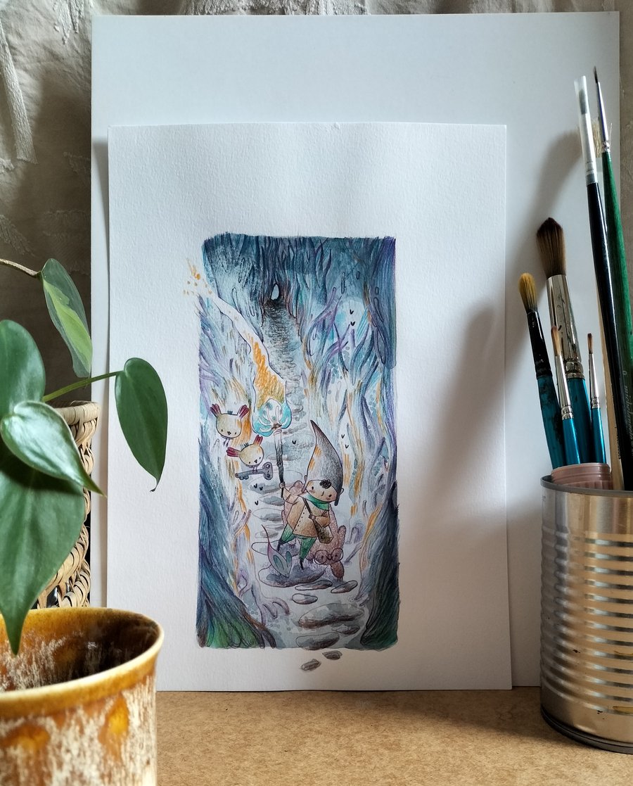 Quest Original Watercolour Illustration