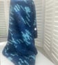 Chunky Hand Knitted Blue Mix, Full Size Blanket Throw INC P&P - Image 1
