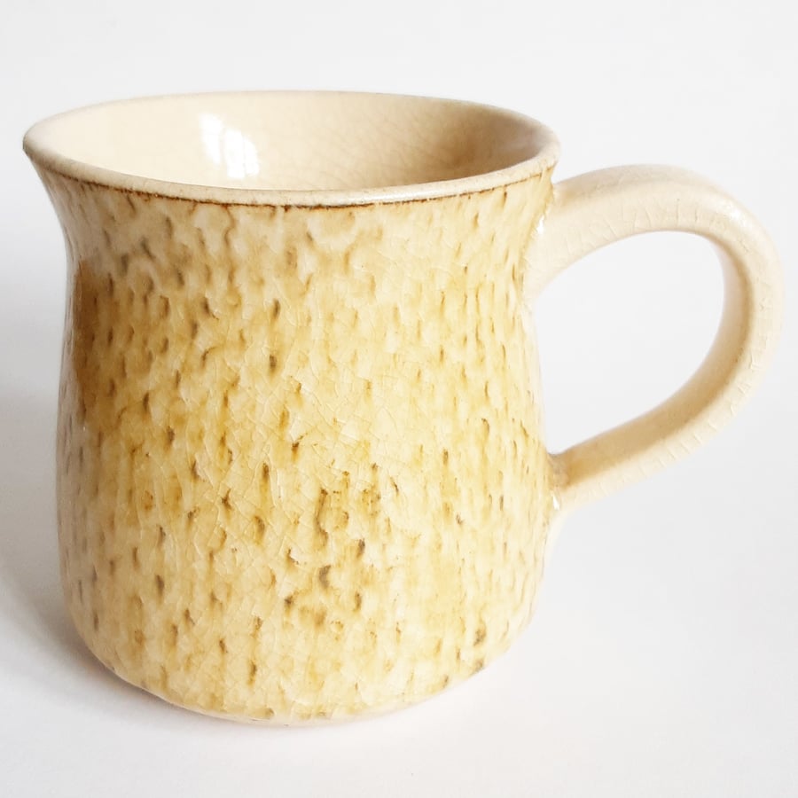 Cream Patterned Mug - Hand Thrown Stoneware Ceramic Mug