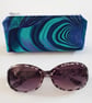 Paua Shell Print Fabric Glasses Case - Blue Turquoise Spectacle Pouch - Image 2
