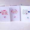 Collage Design,Birthday Cards,Pack of 3,Assorted Colours,Handmade Greeting Cards