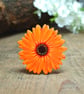 Marigold Brooch, Handmade Wooden Flower Pin, October Birthday Gift